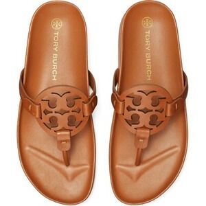Tory Burch Miller Cloud Thong Sandal Miele Brown Tan Size 10